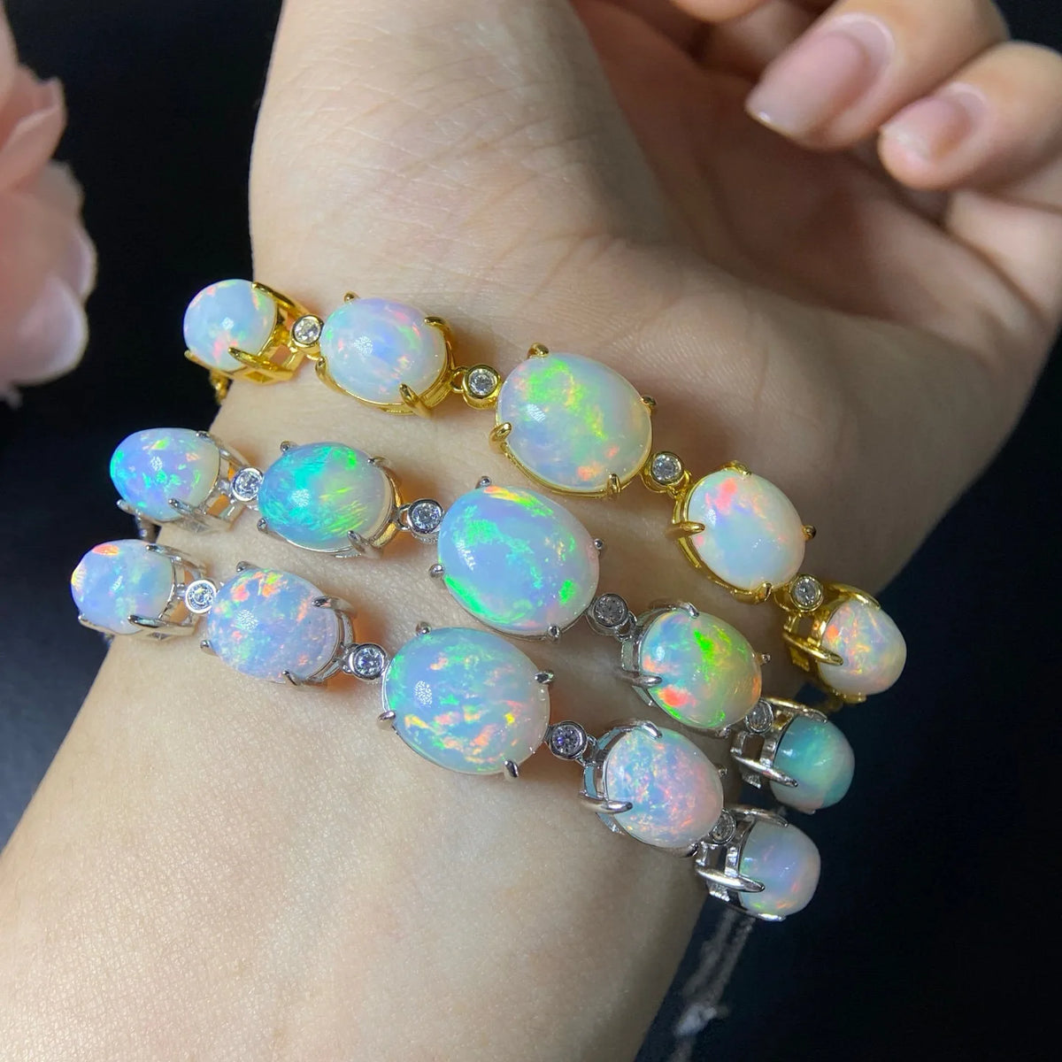 S925 Opal Bracelet Luxury Gemstone Jewelry | Vexaroa