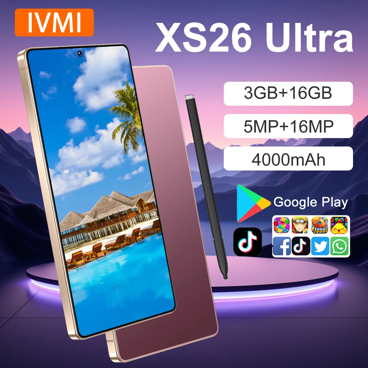 Vexaroa XS26 Ultra Android smartphone with 6.9-inch display