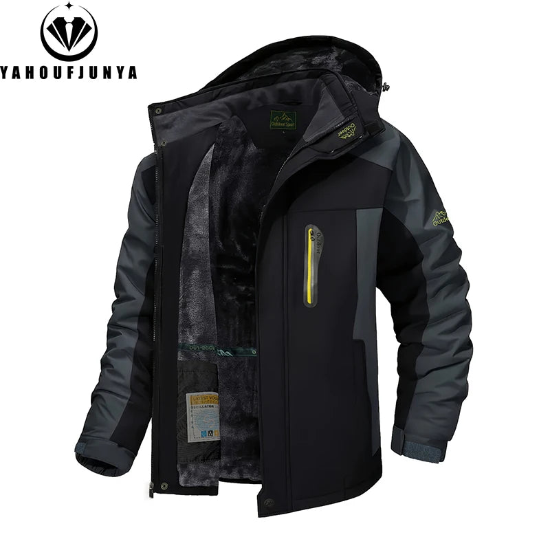 Vexaroa Men's Fleece-Lined Hooded Winter Jacket