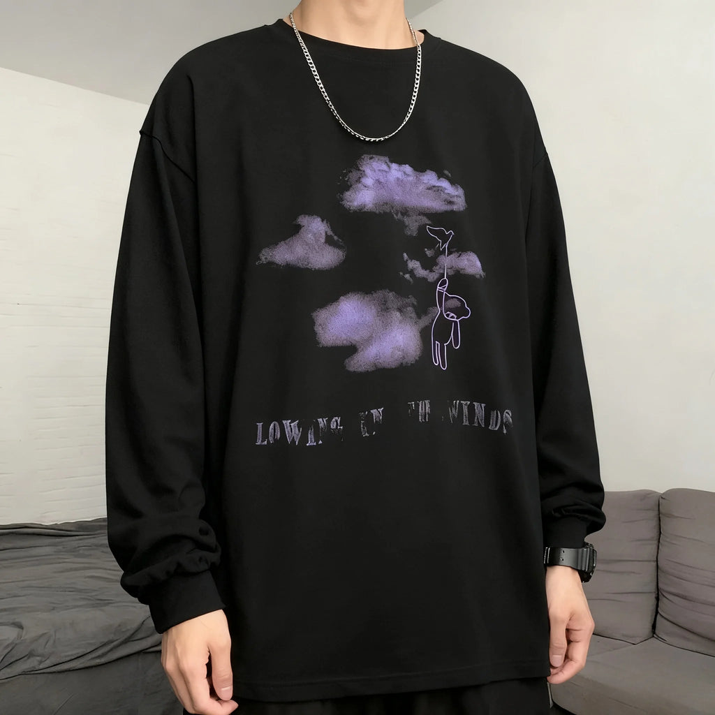 Vexaroa Oversized Anime Streetwear Long-Sleeve Tee