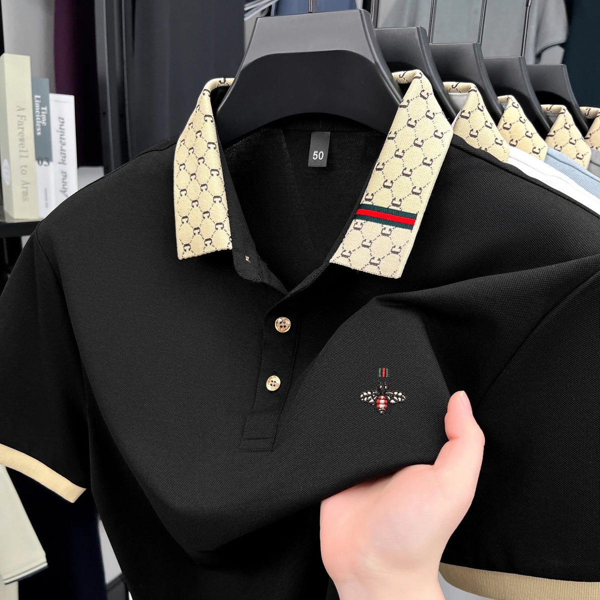 Vexaroa Men's Jacquard Embroidered Polo Shirt product image 5 | Vexaroa