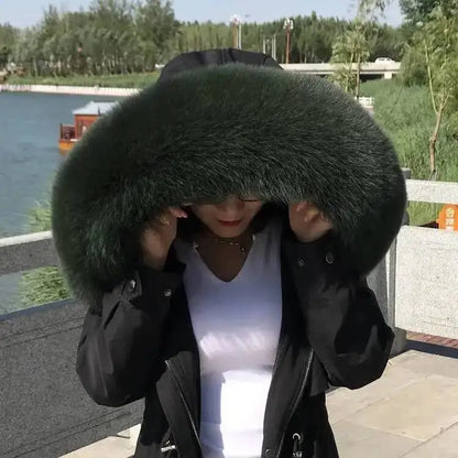Super Large 100% Real Fox Fur Collar Hood Decor Fur Collar For Down Coat Women Winter Warm Fur Scarf Shawl Luxury