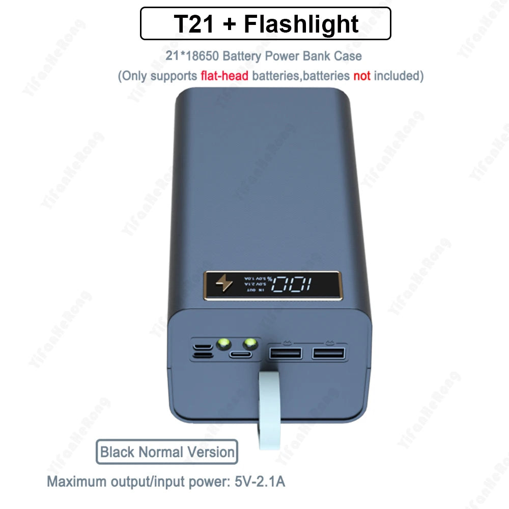 Vexaroa 21-slot 18650 battery power bank case – product view 7