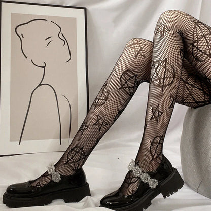 White Stocking Hot Tights Classic Hollowed Out Lace Mesh Stockings Bottomed Pantyhose