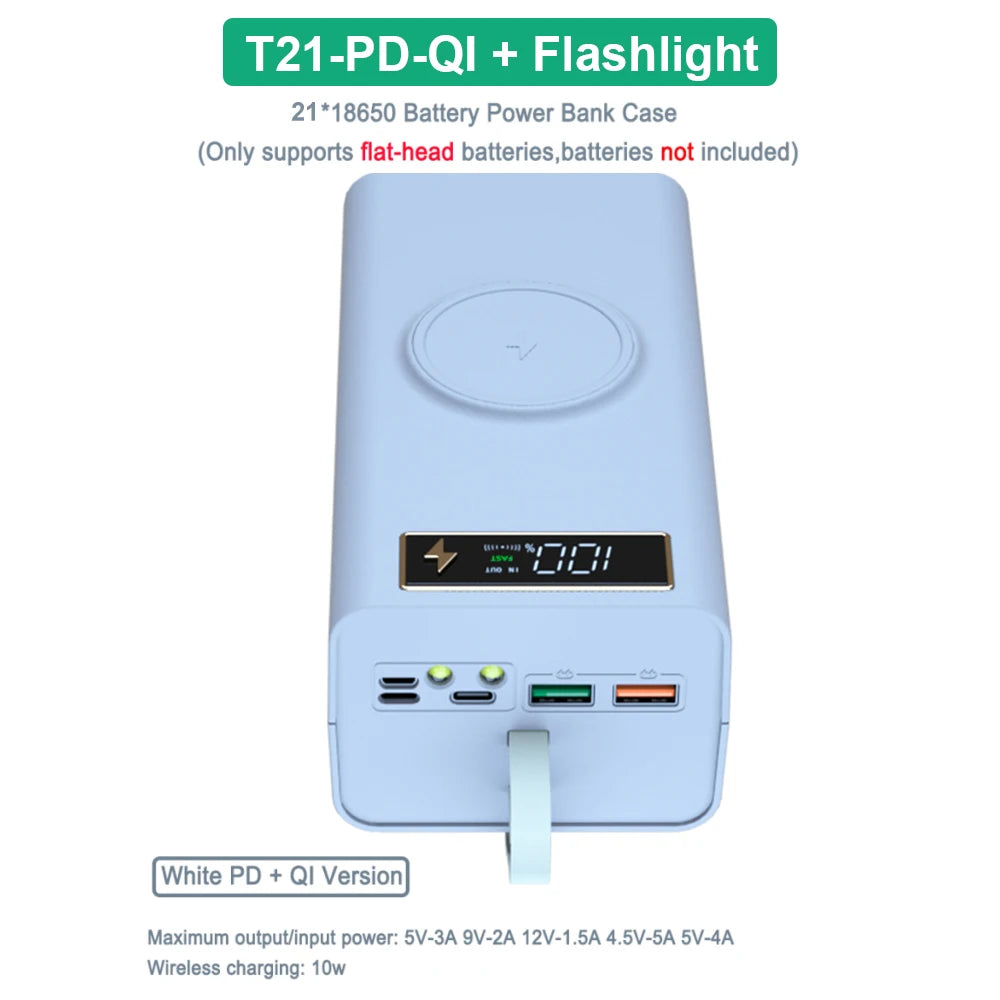 Vexaroa 21-slot 18650 battery power bank case – product view 9