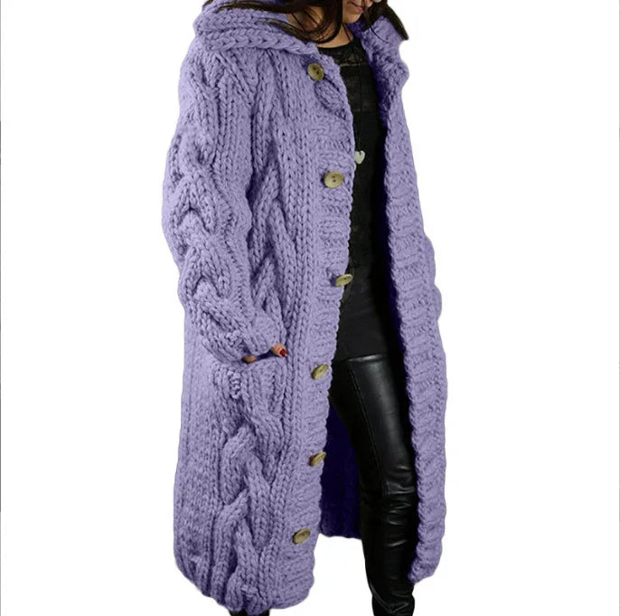 Fashion Solid Knit Cardigan For Women Casual Long Sleeve Turn-down Collar Button Sweater Coat Tops Lady Office Womens Clothing