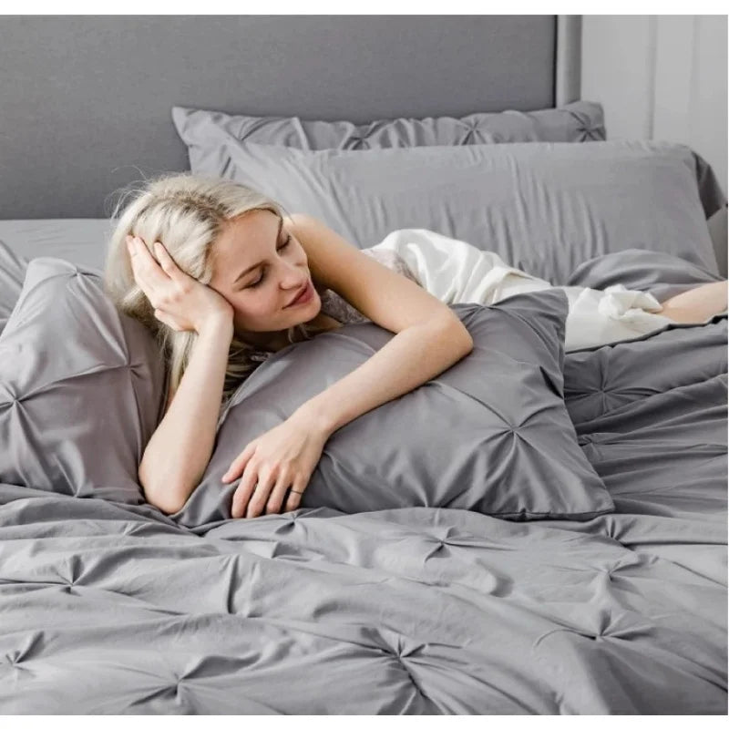 Handmade Queen King Bedding Set Twisting Comforter Cover Pillow Shams Home Polyester 3pcs Stylish Could-like Duvet Cover Set