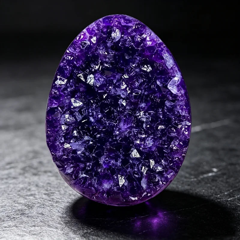 3A Natural Uruguay Purple Amethyst Geode Egg Crystal Specimen Spiritual Healing Mineral Stone Home Decor Meditation Collectible