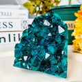 Vexaroa blue crystal cluster display specimen - view 6