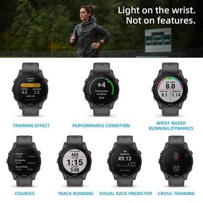 Garmin Forerunner 255 46mm 4GB ROM Running Fitness Tracker Sports Smartwatch 1.3'' Display Bluetooth 5ATM 14 Days Battery Life