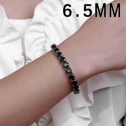 S925 Sterling Silver Black Moissanite Tennis Bracelet Full Paved Iced Out Hip Hop Street Style Unisex Luxury Jewelry Gift