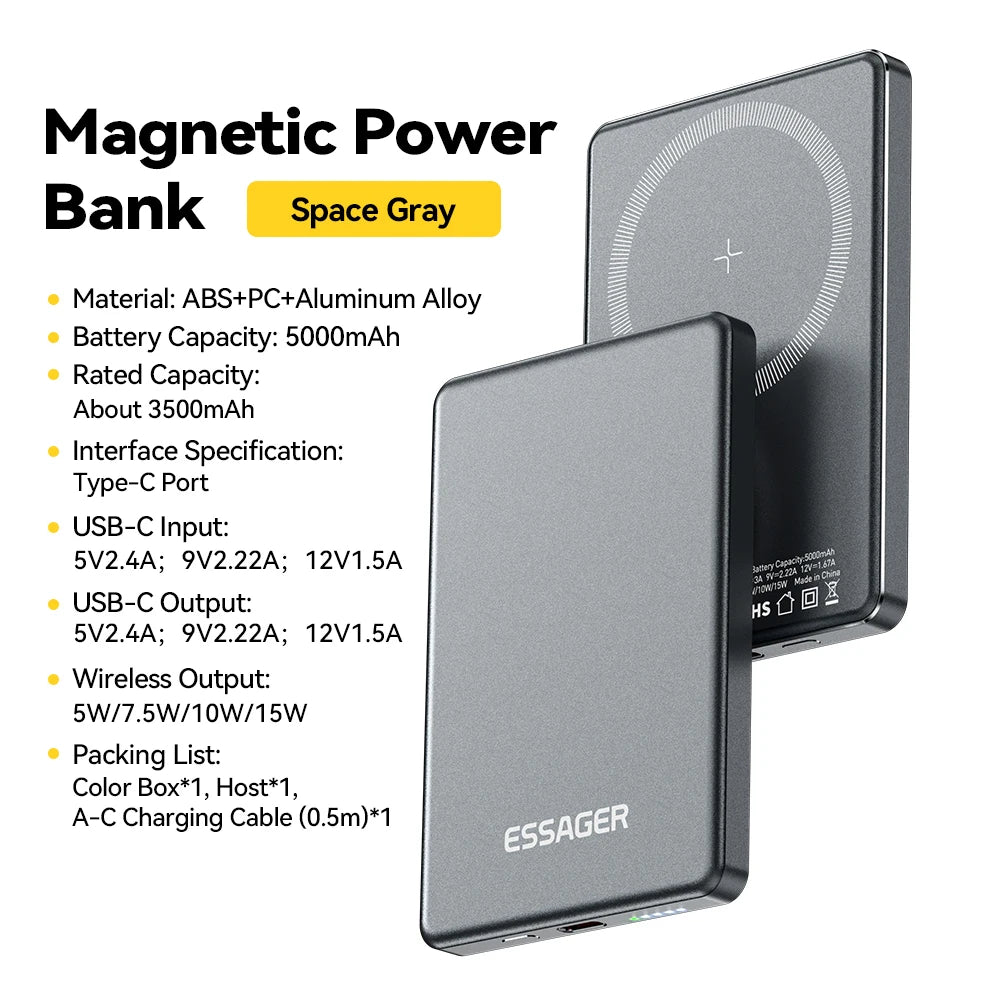 Vexaroa Essager 5000mAh 20W Magnetic Power Bank MagSafe