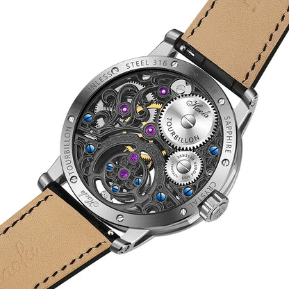 Tourbillon Moon Phase Skeleton Sapphire Watch | Vexaro