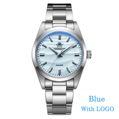 Quartz Watch Simple 10Bar Steel Dive Wristwatch Bubble Mirror Pot Cover Glass Sports 36mm Men Watches