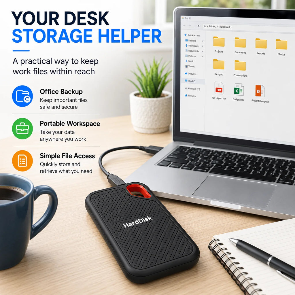 Vexaroa 1TB–2TB USB-C Portable SSD – File Backup Drive