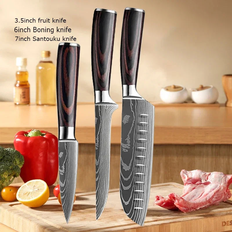 Vexaroa Professional Japanese Kitchen Knife Set with Covers