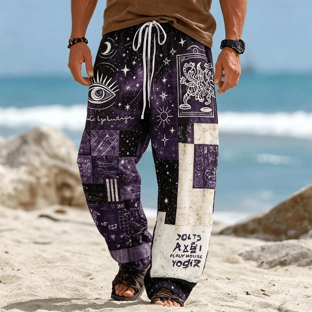 Vexaroa Men's Tribal Patchwork Drawstring Pants — product image 43