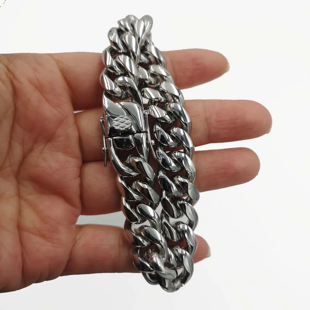 Vexaroa Stainless Steel Miami Cuban Chain Bracelet — Vexaroa product image 6