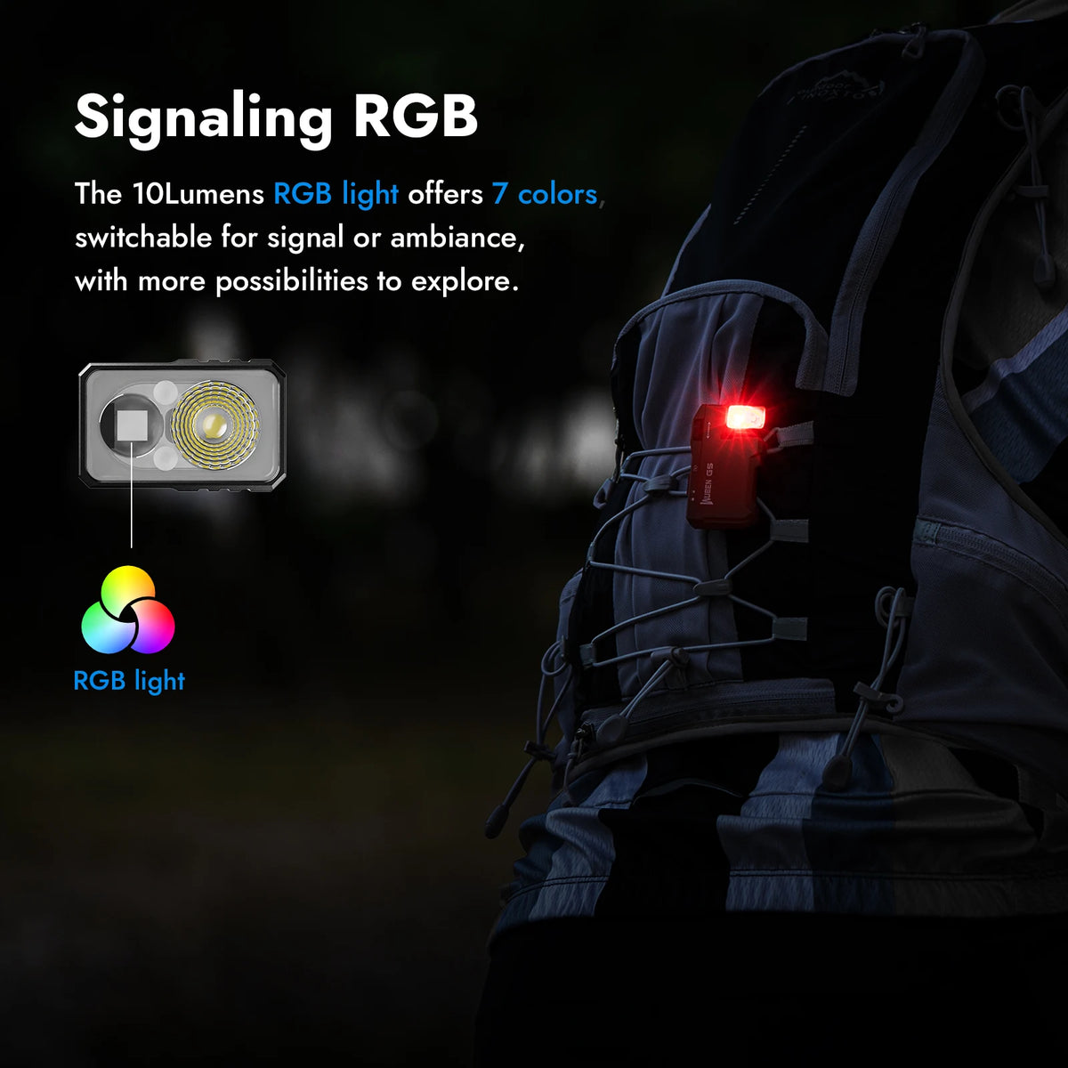 Vexaroa G5 Rechargeable EDC Flashlight with RGB Light – product view 6