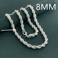 Vexaroa 925 Silver Twisted Rope Necklace product photo, view 11