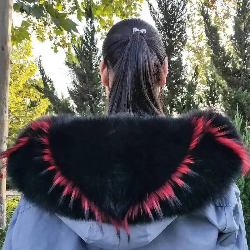 Vexaroa Super Large Real Fox Fur Collar – Women's Winter Scarf