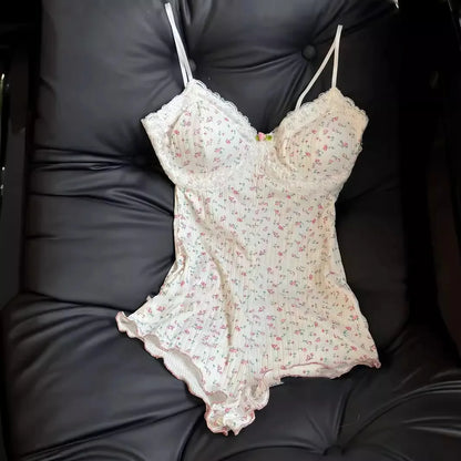 Vexaroa Floral Lace Trim Bodysuit | Sleeveless Lingerie