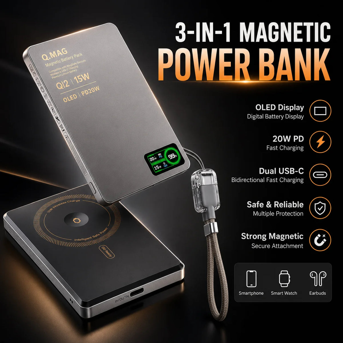 Vexaroa Magnetic Wireless Power Bank 5000/10000mAh iPhone
