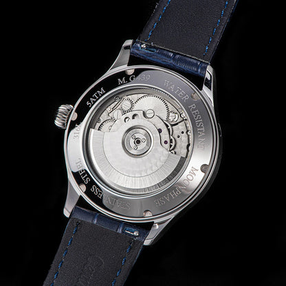 Moonphase Watch of Men 40mm Automatic Mechanical Wristwatches Origin ST2528 Movement Stainless Steel Blue Sandstone Dials