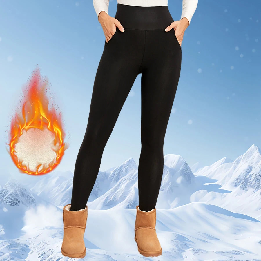 Vexaroa Women's Fleece Flared Leggings Thermal High-Waist Winter