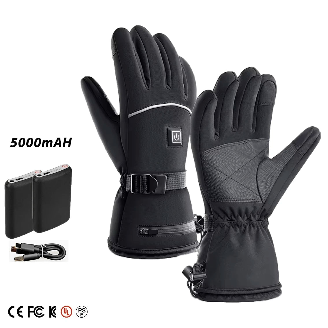 Vexaroa Electric Heated Ski Gloves 5000mAh Waterproof Winter
