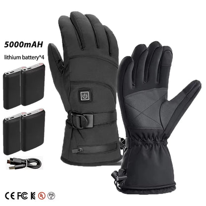Vexaroa Electric Heated Ski Gloves 5000mAh Waterproof Winter