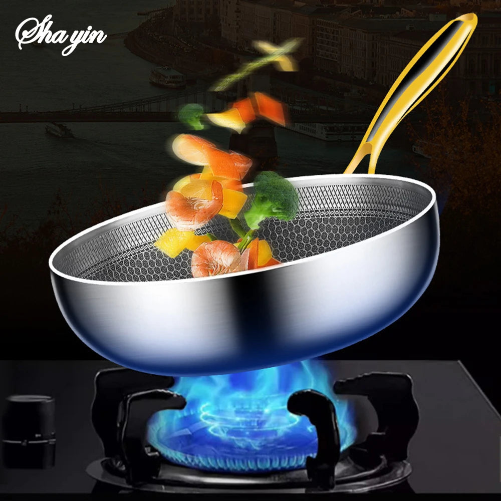 Vexaroa Stainless Steel Honeycomb Frying Pan product photo, view 1