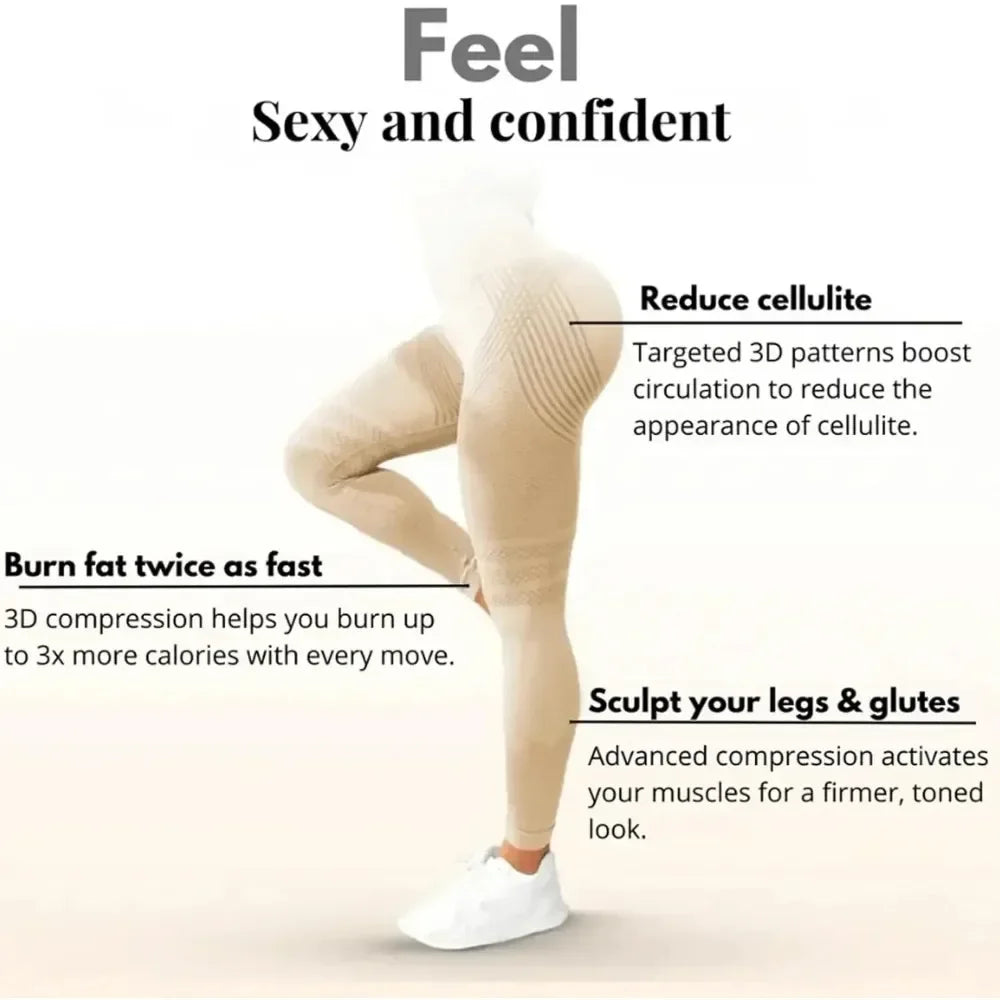Vexaroa High Waist Butt Lift Anti-Cellulite Gym Leggings