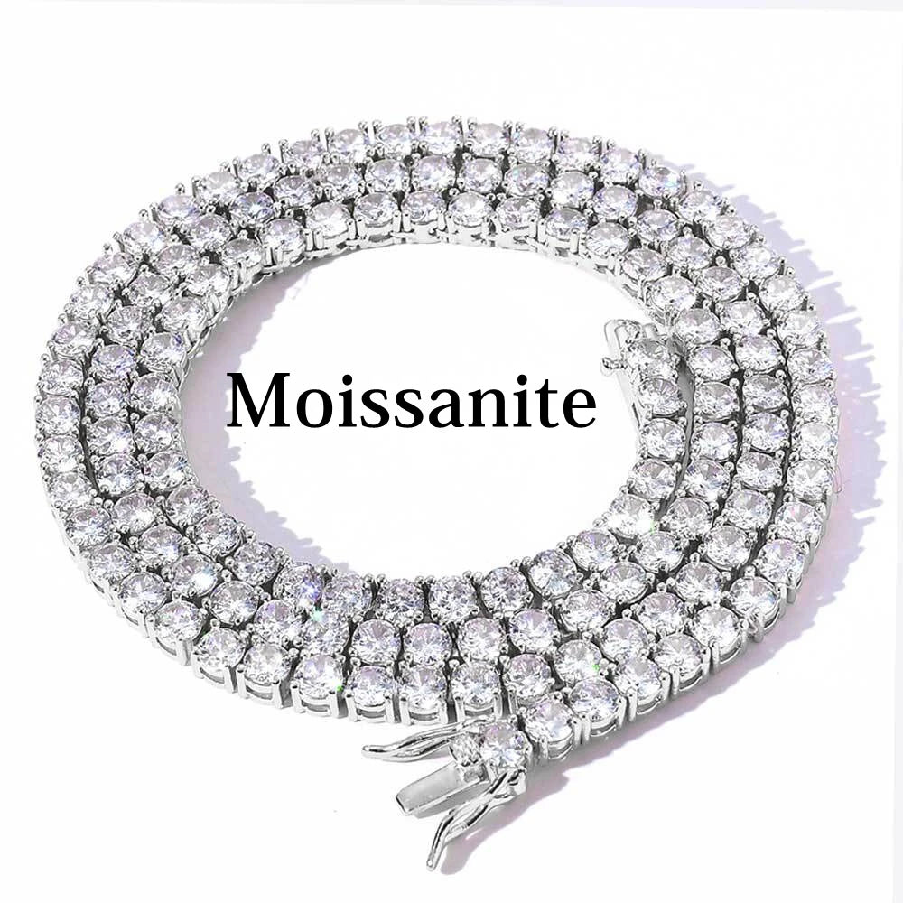 3/4/5mm Moissanite Tennis Necklace S925 Silver | Vexaro