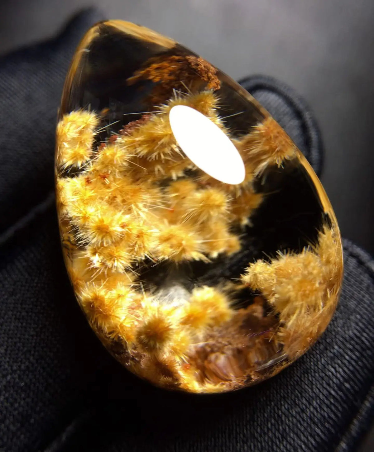 Gold Rutilated Quartz Flower Pendant 31.7mm | Vexaroa