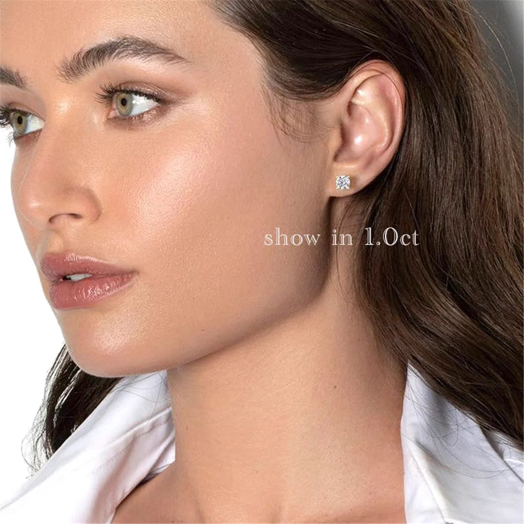 Vexaroa 14K Gold Lab-Grown Diamond Four-Prong Studs