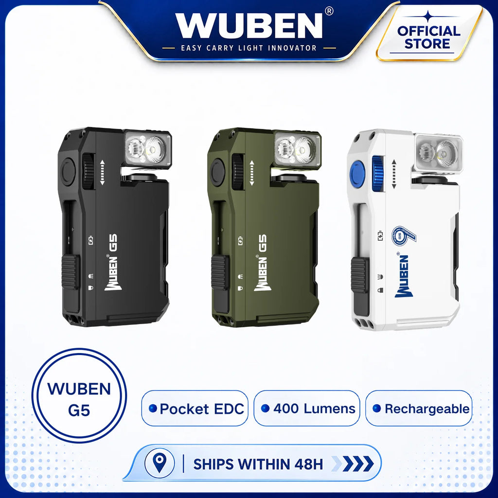 Vexaroa G5 Rechargeable EDC Flashlight with RGB Light – product view 1