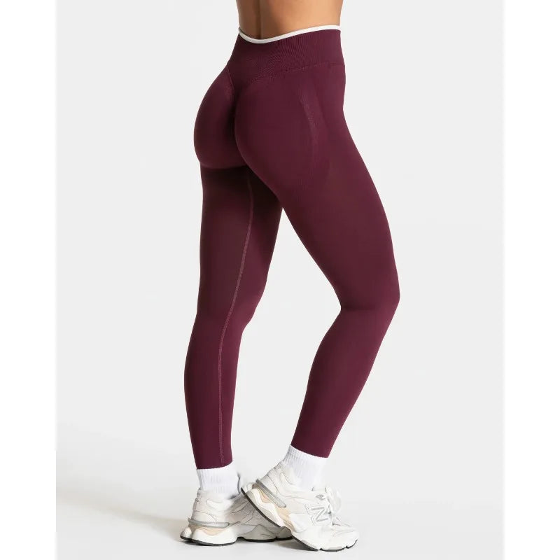 Vexaroa Color Block Seamless High Waist Hip Lift Yoga Leggings