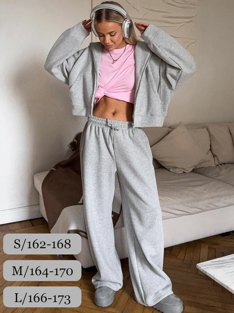 Vexaroa Women's Yellow Zip Hoodie & Trouser 2-Piece Tracksuit