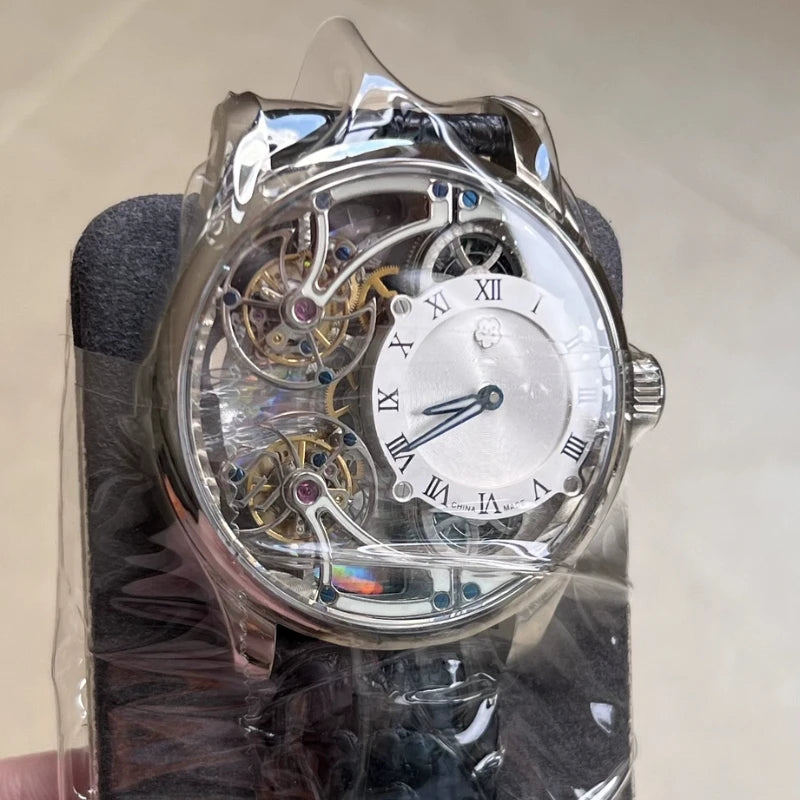 Double Tourbillon Skeleton Luminous Suspension Watch | Vexaro