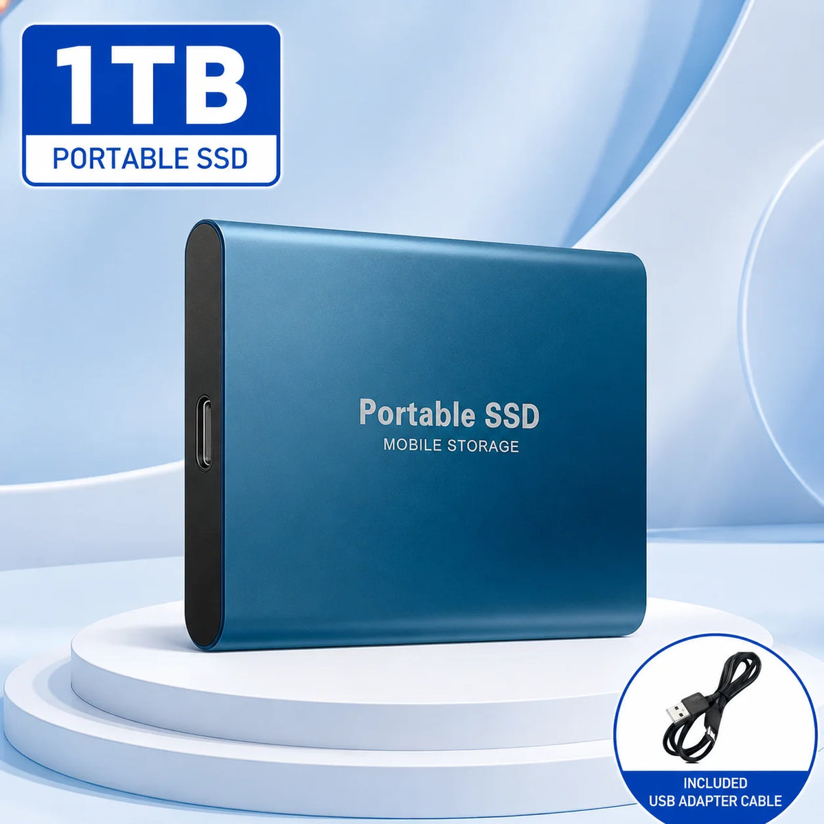 Vexaroa 1TB Portable SSD USB 3.0 Type-C – Plug & Play Drive