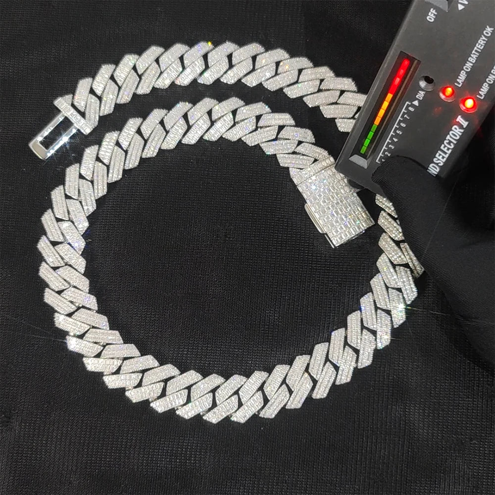 VVS Moissanite 2-Row Cuban Chain Necklace | Vexaroa