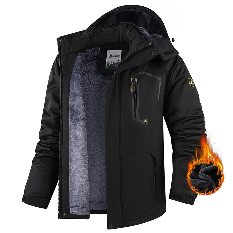 New Men's Winter Thermal Ski Jacket Windproof Waterproof Climbing Coat Fleece Lined Outdoor Parka Winter Jacket for Men Woman