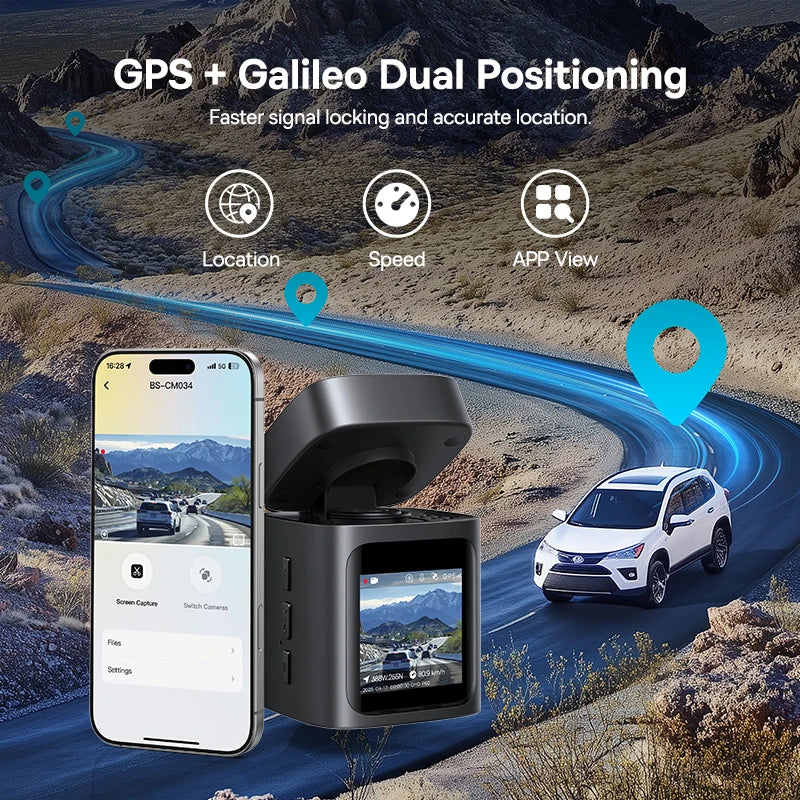 Vexaroa 3K Dual Dash Cam with GPS and WiFi – product view 6