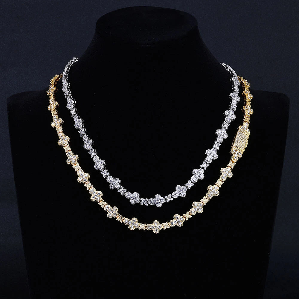 10mm Cross Star Moissanite Cuban Chain S925 | Vexaroa