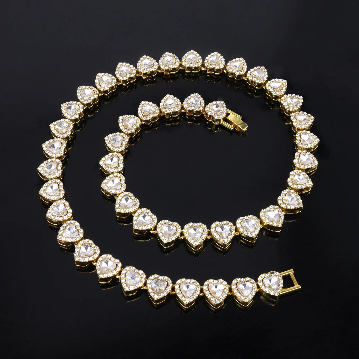 Vexaroa Heart Rhinestone Tennis Chain Jewelry Set — Vexaroa product image 5