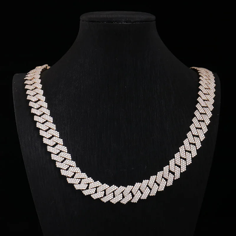 Moissanite Miami Cuban Link Chain 10K Gold 15mm | Vexaroa