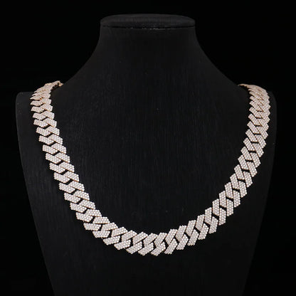 Moissanite Miami Cuban Link Chain 10K Gold 15mm | Vexaro