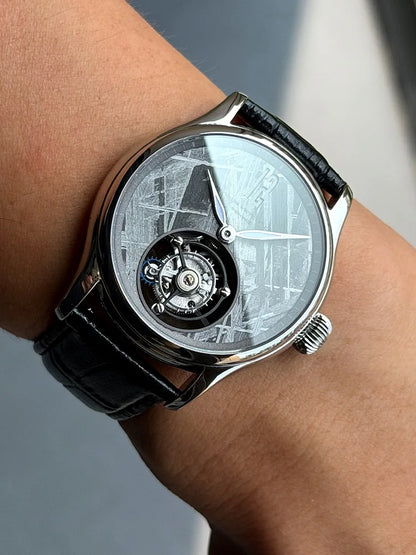 Merkur M Eisenmeteorit Tourbillon Uhr Herren Saphirglas Uhr für Herren Mechanische Armbanduhren Relogio Masculino 42mm