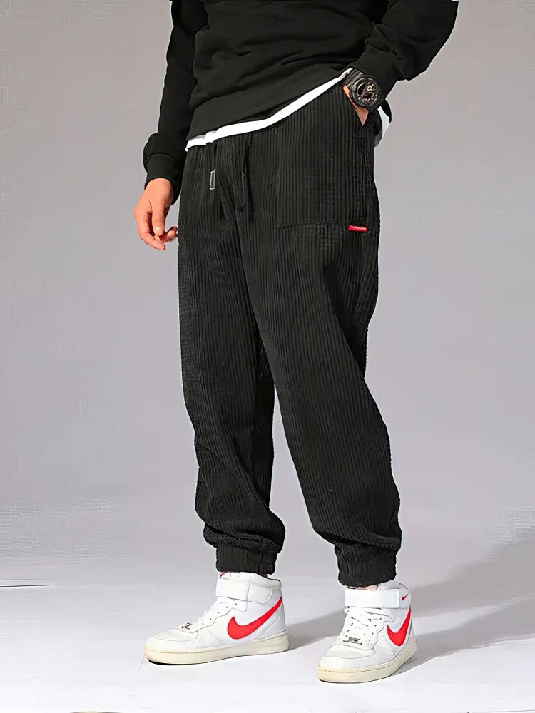 Baggy Corduroy Jogger Pants Men Tech Fleece Sweatpants Man Autumn Winter Casual Harem Pants Male Sport Thermal Trousers